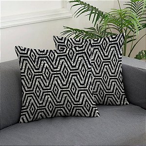 Kit Capa de Almofada Decorativa Com Zíper 2 Peças em Jacquard 45x45cm Maia