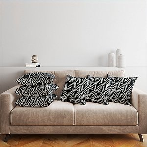 Kit 6 Capas de Almofada 45x45 Jacquard Luxo com Zíper Decorativa para Sofá