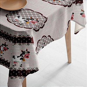 Toalha de Mesa Plástica PVC Impermeável Térmica Estampa 41 Vaquinha