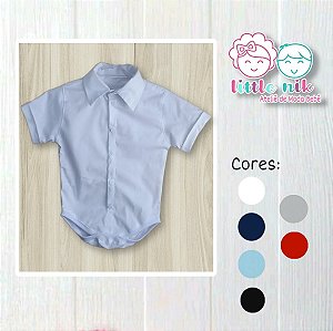 Camisa Body Bebê Menino Manga Curta