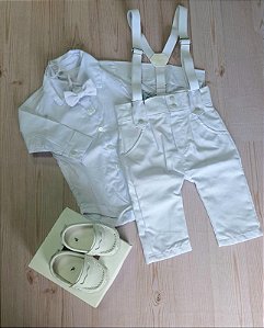 Roupa de Batizado Bebê Menino Kit Completo com Sapatinho