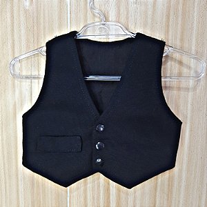 Colete Bebê Menino em Sarja Preto