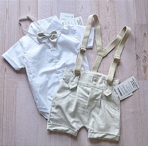 ROUPA BATIZADO BEBÊ MENINO KIT BERMUDA SARUEL.