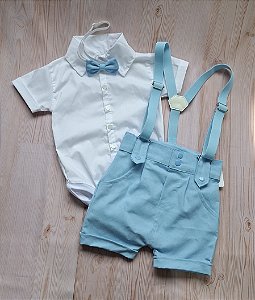 ROUPA BATIZADO BEBÊ MENINO KIT BERMUDA SARUEL.