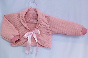 BOLERINHO BEBÊ MENINA CASAQUINHO BATIZADO TECIDO MATELASSE