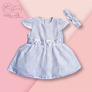 Vestido de Bebê Menina Batizado Branco Rendado