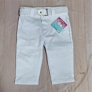 Calça Bebe em Sarja Colorido com Cinto