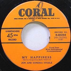 COMPACTO - Jon And Sondra Steele ‎– My Happiness / I'd Love To Call You Sweetheart