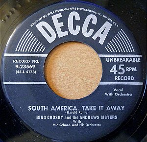 COMPACTO - Bing Crosby - South America, Take It Away / Get Your On Route 66