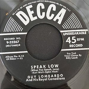 COMPACTO - Guy Lombardo - Speak Low / Begin The Beguine (Importado US) (7")