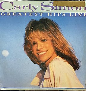 LP - Carly Simon – Greatest Hits Live - Detalhe na parte superior da capa