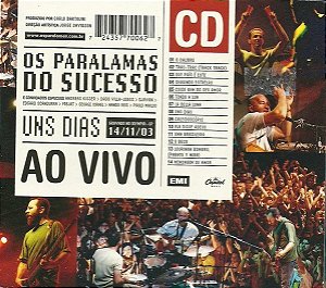 CD - Os Paralamas Do Sucesso – Uns Dias - Ao Vivo