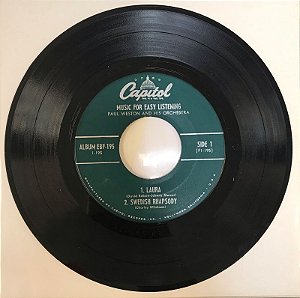 compacto  - Paul Weston And His Orchestra - Laura, Swedish Rhapsody / The Hot Canary, Intermezzo