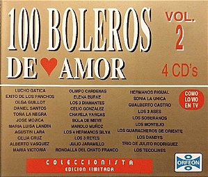 CD BOX - 100 Boleros De Amor - Vol. 2 (Vários Artistas) (4 CDs) - Importado