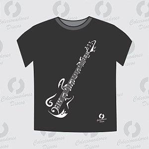 Camiseta Guitarra - Baby Look - preta - pronta entrega (Gola Redonda)