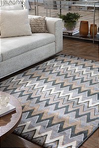 Tapete Belluno Corttex 1,40 x 2,00 - Chevron Tons Rústico 8A