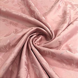 Tecido Jacquard Medalhão Viena Adamascado Rosa Antigo