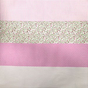 Tecido Tricoline Xita Patchwork Rosa T112