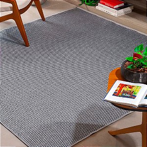 Tapete Sisal Quadrado Antiderrapante Cinza e Preto - SV03 - 2,00x2,00