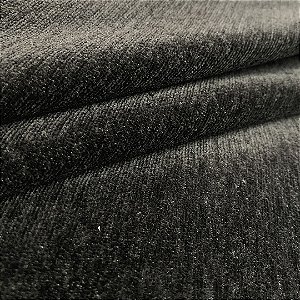 Tecido Estilo Linho Aveludado Preto Tex Velvety - 50