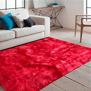 Tapete Para Sala Shaggy Light Vermelho Macio 2,00 x 2,40