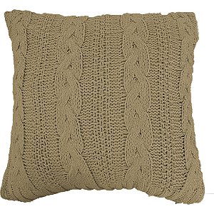 Capa de Almofada Chenille Tricot Bege 45x45 cm