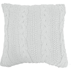 Capa de Almofada Chenille Tricot Branco 45x45 cm