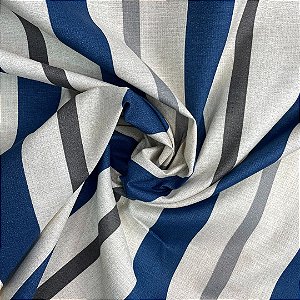 Tecido Acquablock Karsten Interno Listras Azul e Branco - Essence 12
