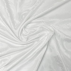 Tecido Jacquard Medalhão Adamascado London Branco