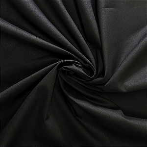 Tecido Tricoline Preto Liso 100% Algodão com 1,50 metros de largura