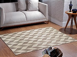 Tapete para Sala Sisal Antiderrapante com Quina de Proteção Mesclado Marrom e Bege - S486 - 2,00x2,50