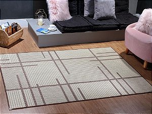 Tapete Sisal Antiderrapante Linhas Tabaco - S494 - 2,00 x 2,50