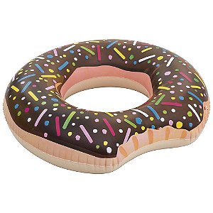 Boia Praia E Piscina Rosquinha Donut Rosa Inflável Mor Marrom