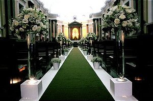 Passadeira Carpete 2m Largura Verde Para Casamento, Festas 10 Metros de comprimento