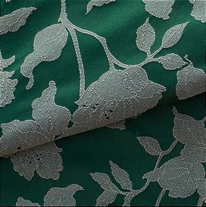 Tecido para Sofá e Estofado Jaquard  Verde Floral  - Ferr - 24