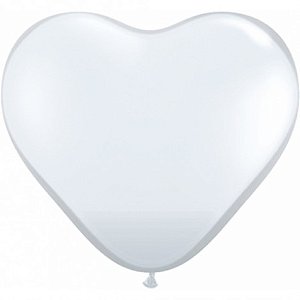 Balão Coração Branco 20 Un - São Roque