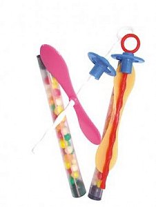 Tubinhos com Confeitos Coloridos e Mini Brinquedo Gira Hélice 25 Un - Catelândia