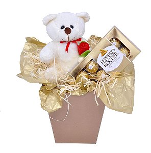 Presente Namorados Urso Pelúcia Chocolate Ferrero Rocher