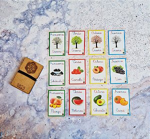 Cards EstaÃ§Ãµes do ano - Ã¡rvores e frutas brasileiras