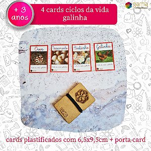 Cards Ciclo Vida Galinha - 4 un