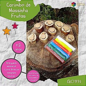 Carimbo para massinha Frutas - Base de MDF