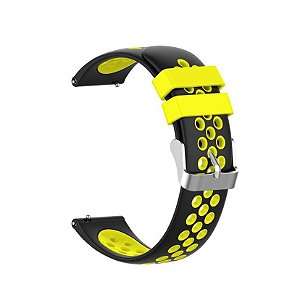 Pulseira Esportiva Preto c/ Amarelo 20mm - (BIP, Gear S2, etc)