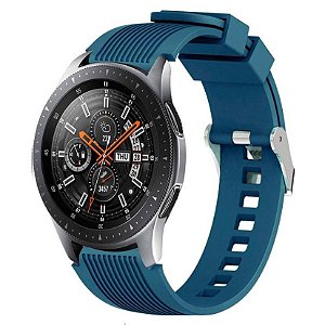 Pulseira Texturizada Azul Jeans 22mm - Pace / GTR / Gear S3