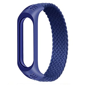 Pulseira Nylon Corda 17cm Azul Escuro - Mi Band 3/4/5/6