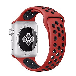 Pulseira Esportiva Vermelho c/ Preto E11 - Apple Watch 42/44mm