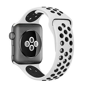 Pulseira Esportiva Branco c/ Preto E18 - Apple Watch 42/44mm