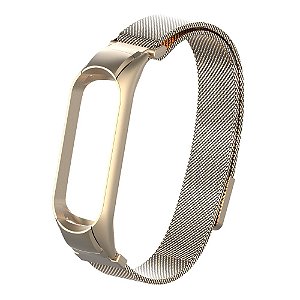 Metal Dourado Fosco com fecho Magnético - Mi Band 3/4