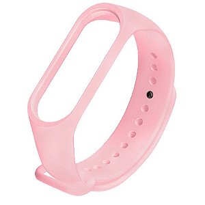 Pulseira de Silicone Rosa Claro, Pino de Metal - Mi Band 3/4