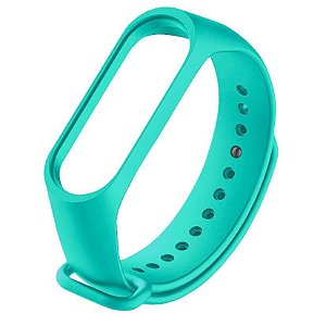 Pulseira de Silicone Lisa Ciano, Pino de Metal - Mi Band 3/4