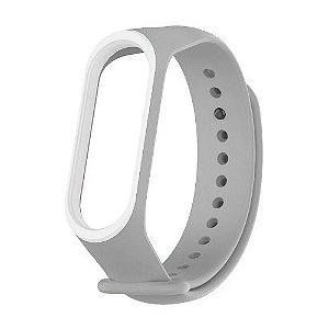 Silicone Dupla Cinza - Mi Band 3/4